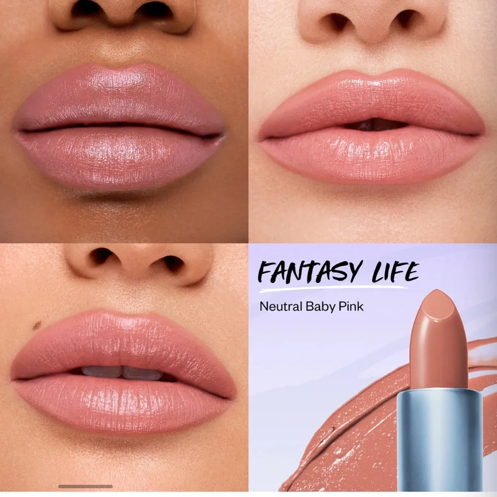 Kosas Weightless Lip Color Nourishing Satin Lipstick Fantasy Life neut baby pink